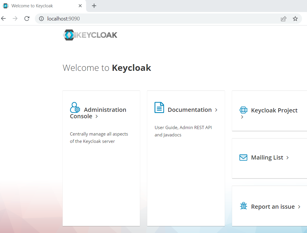 keycloak-welcome-page