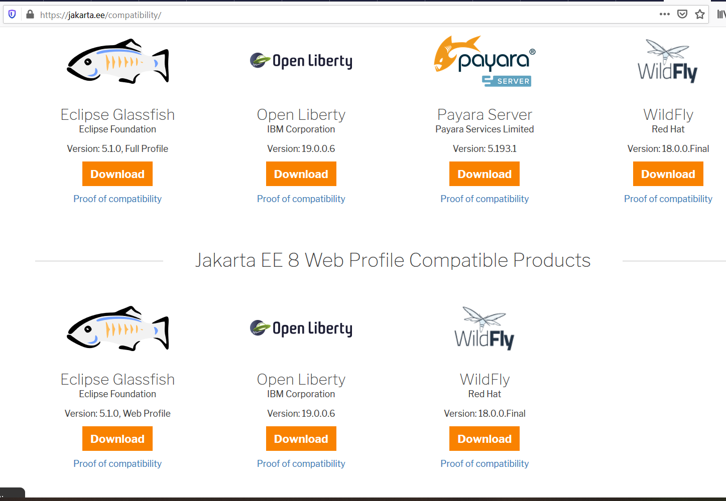 Jakarta EE Compatible Products