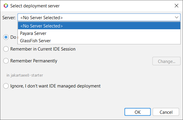 Select deployment server