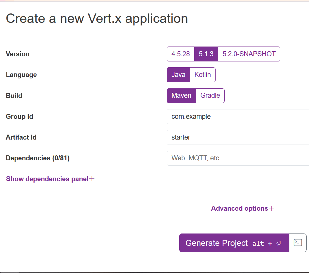 Vertx starter